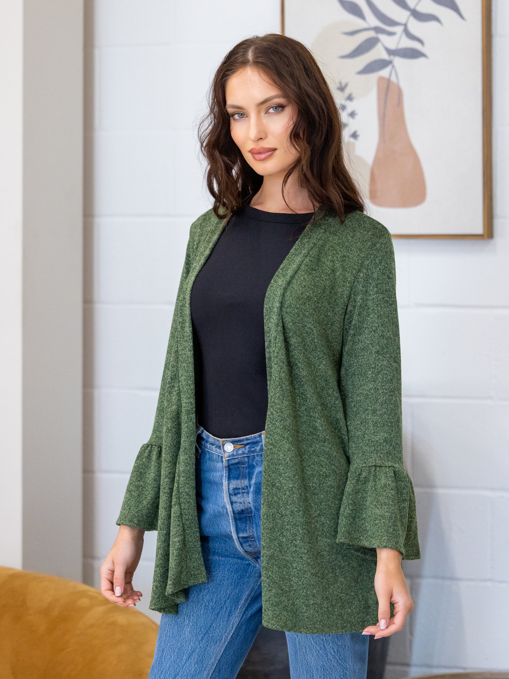 Cardigan with bell sleeves deals