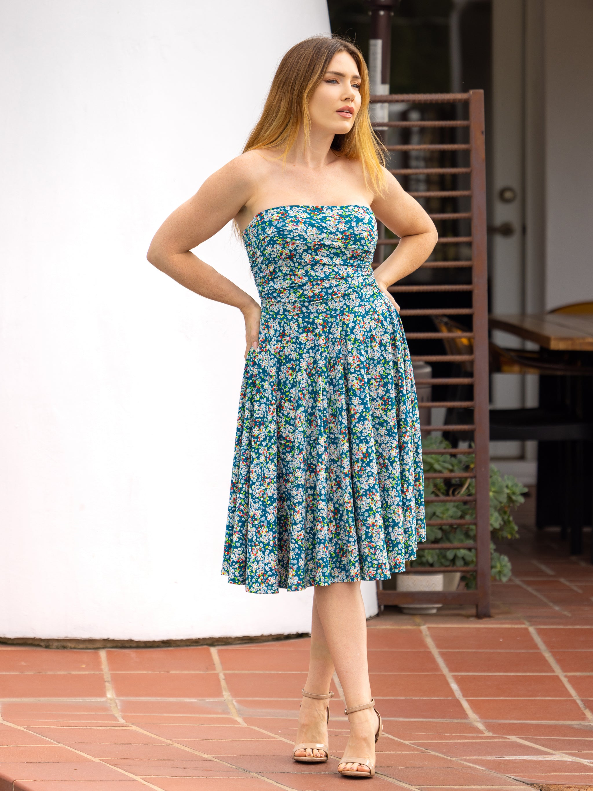 Tube top flowy dress sales