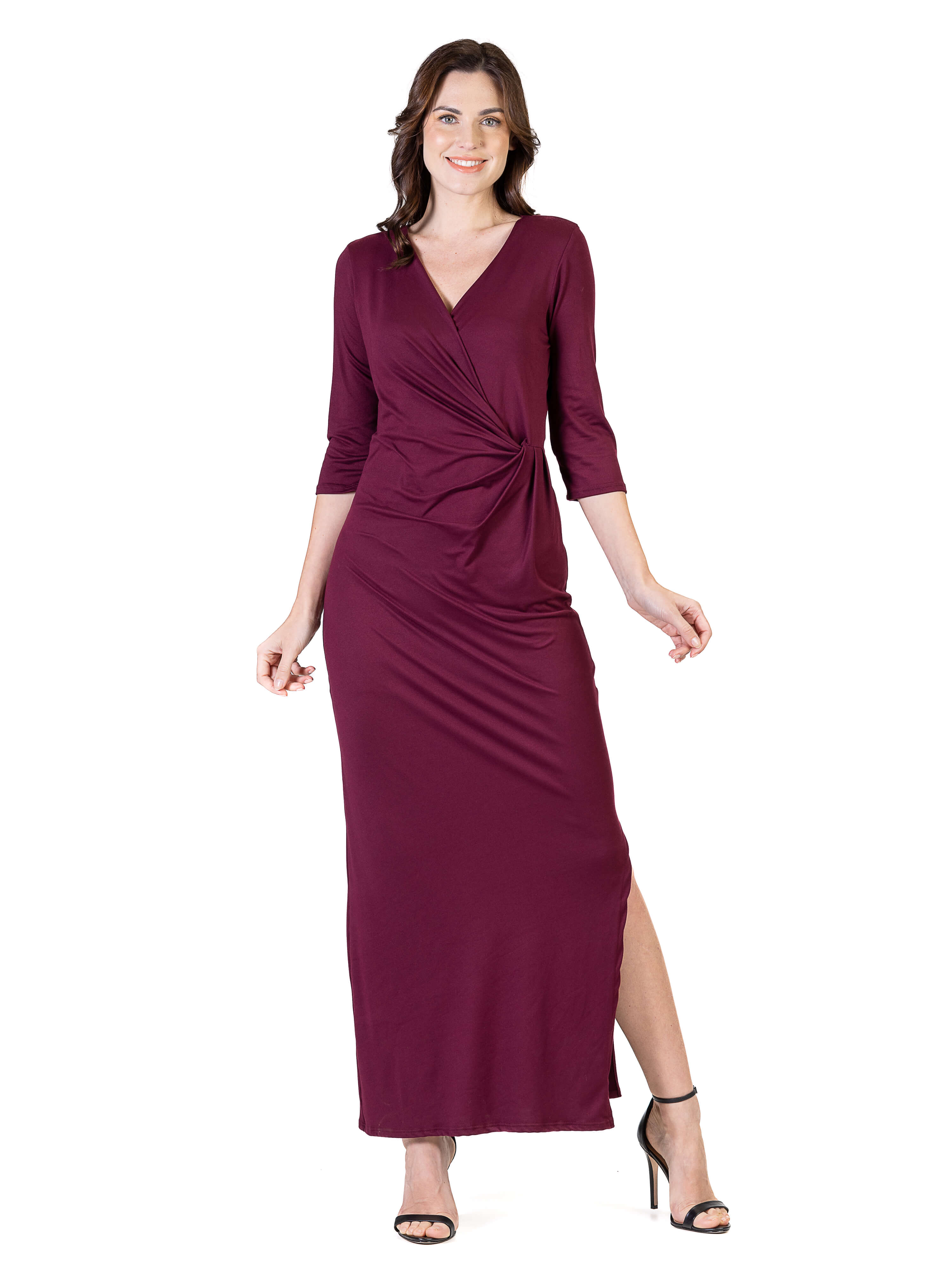 24seven Comfort Apparel Long Sleeve Maxi Dress
