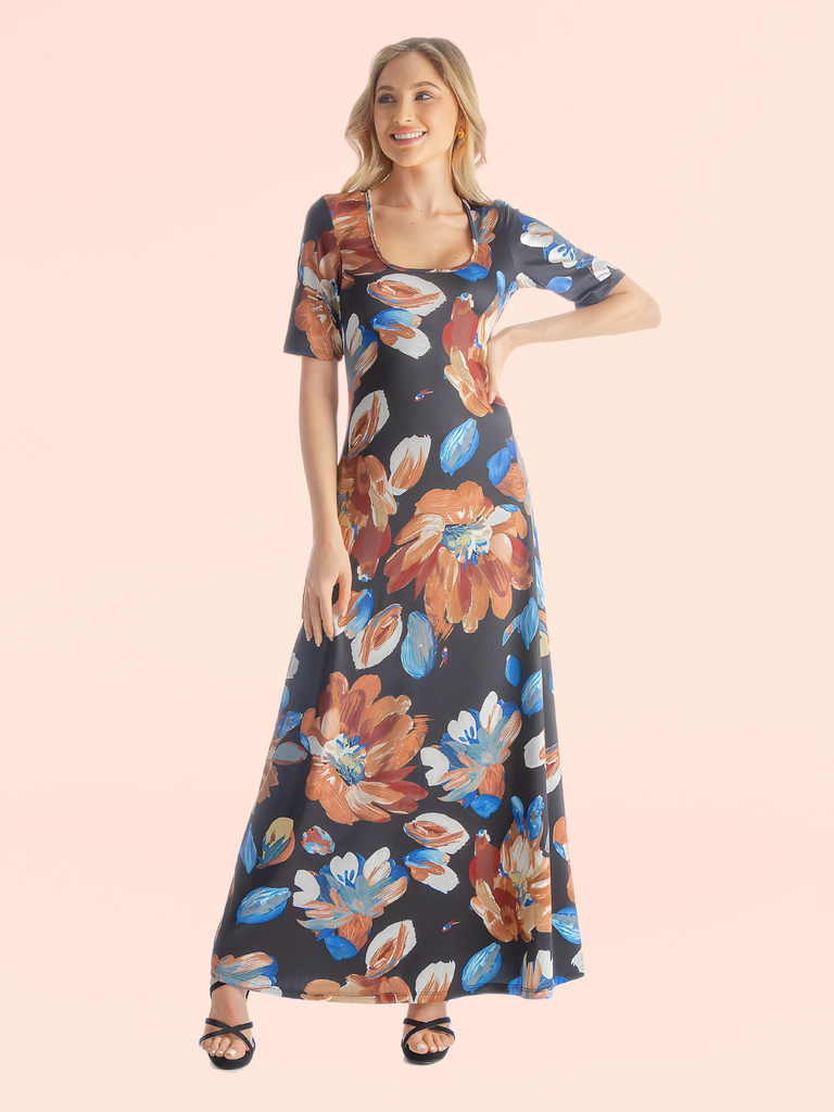 24seven Comfort Apparel Plus Size Pink Paisley Print Scoop Neck A Line  Sleeveless Maxi Dress : Target