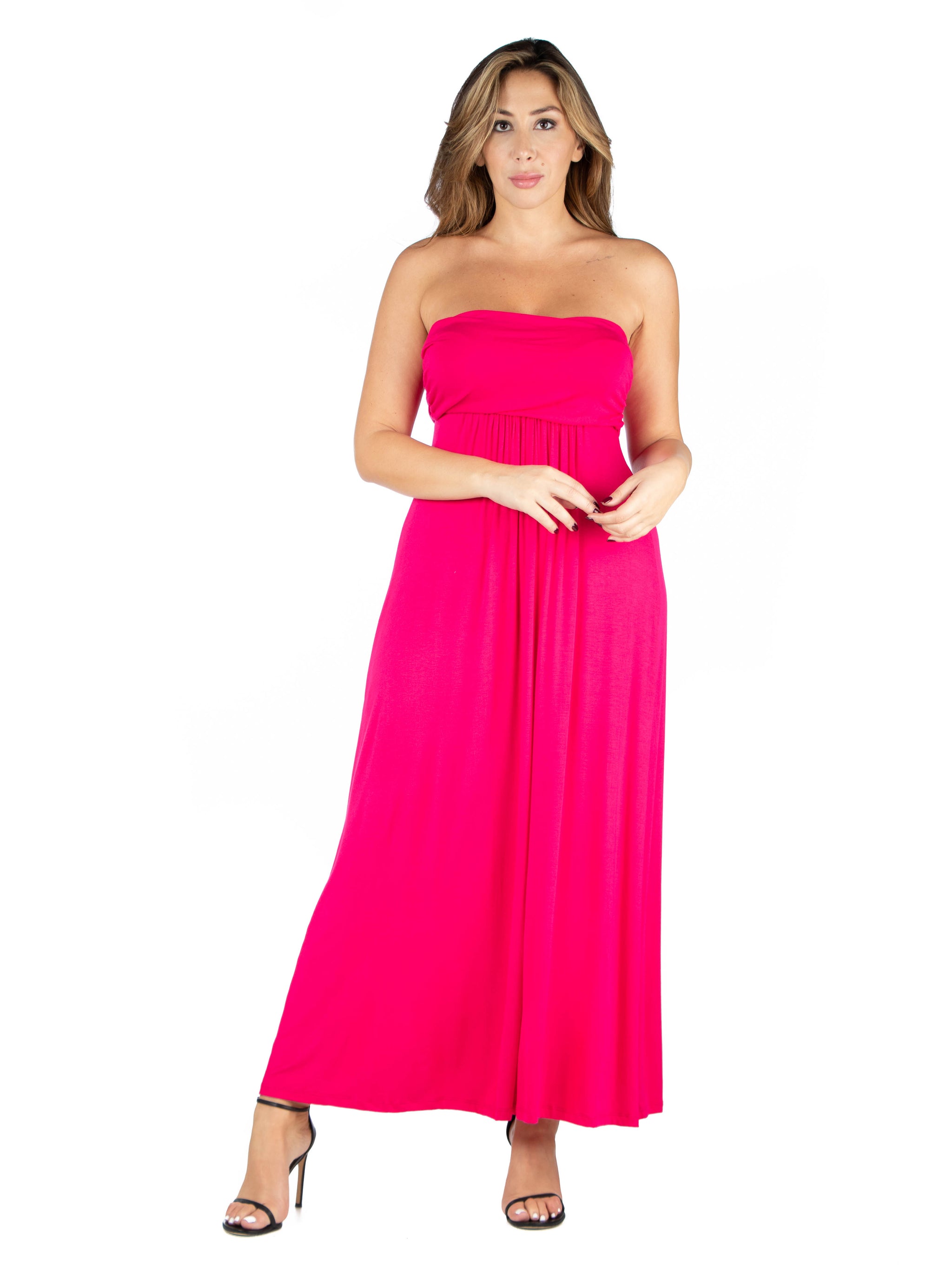 Plus Size Strapless Maxi Dress 24seven Comfort Apparel