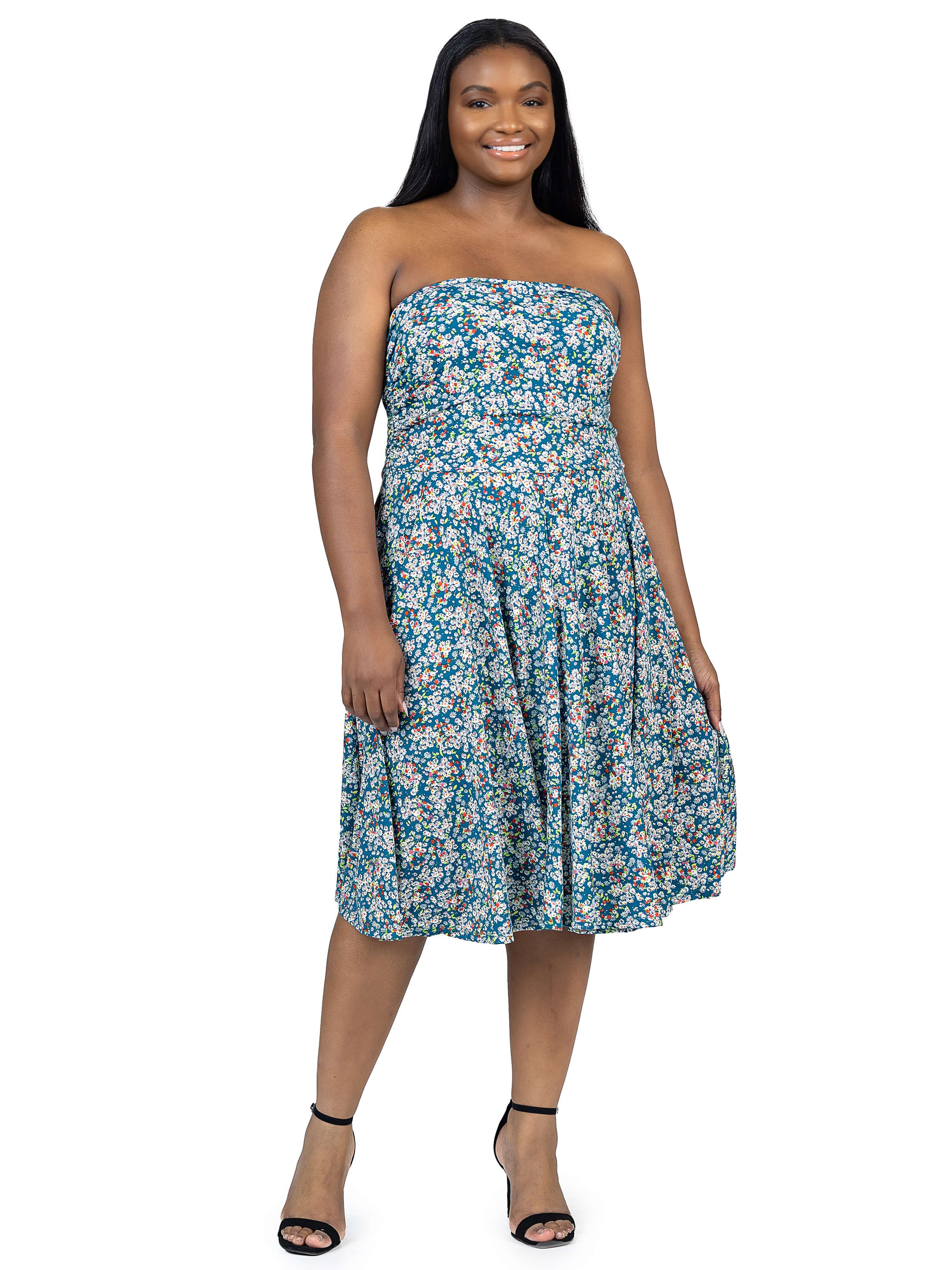 Plus size flowy floral dress best sale