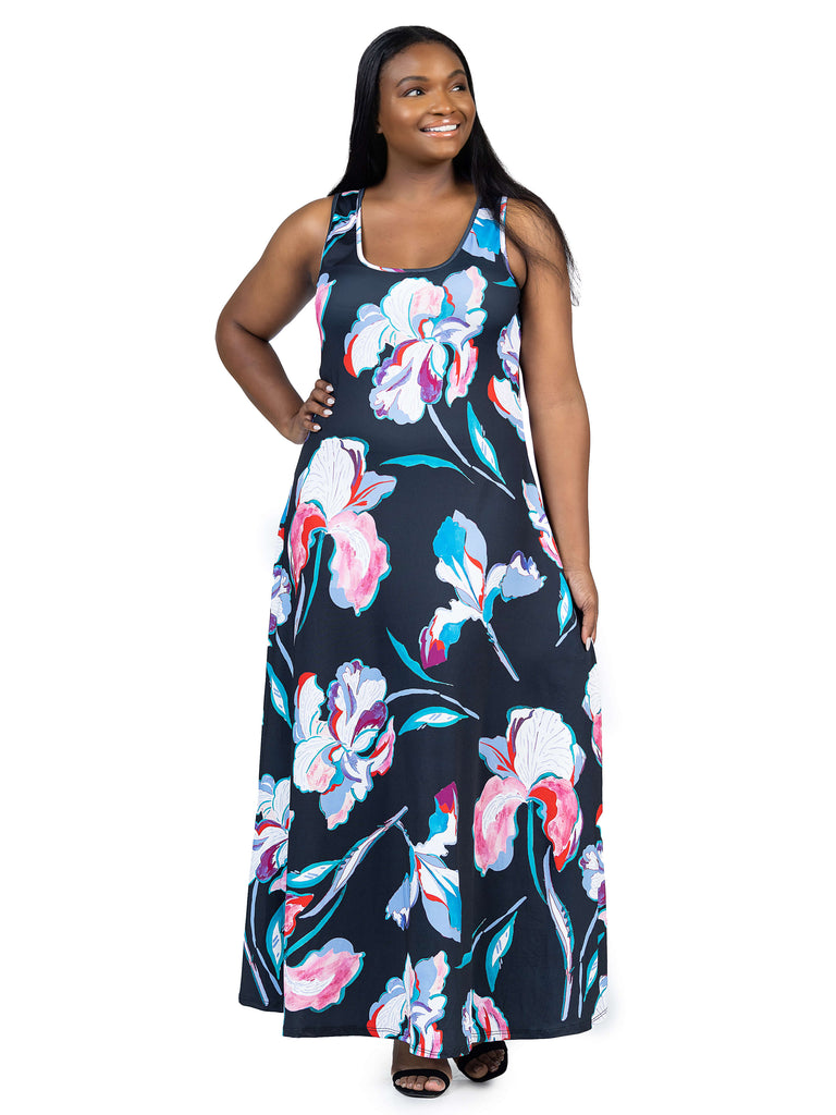 24seven Comfort Apparel Fit And Flare Knee Length Plus Size Tank Dress, Dresses, Clothing & Accessories