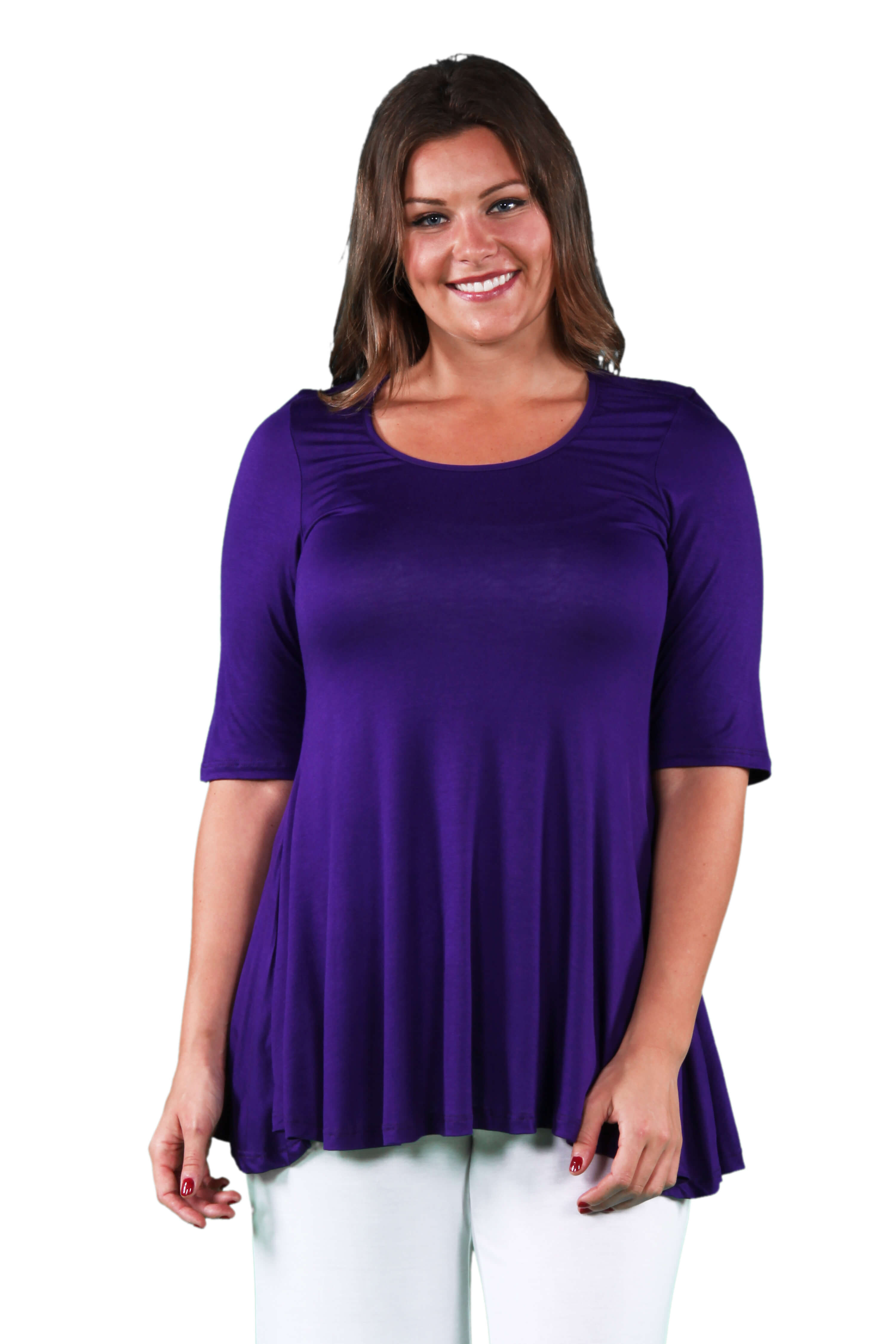 Elbow Sleeve Plus Size Tunic Top For Women – 24seven Comfort Apparel